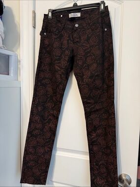 Dark Rose Print Skinny Jeans